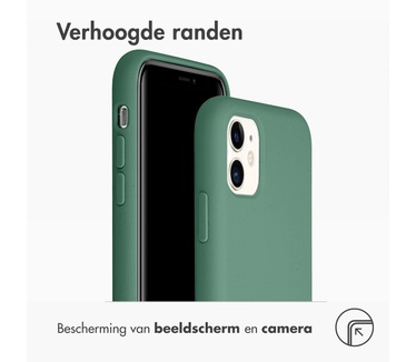 Accezz Liquid Silicone Backcover iPhone 11 - Donkergroen (iPhone 11) Groen