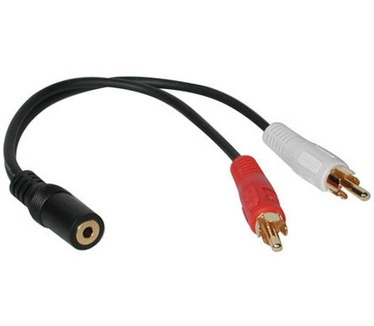 CablesToGo Value Series 3.5mm Stereo Jack/RCA Plug x2 Y-Cable