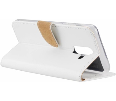 Luxe Lederen Bookcase hoesje voor de Samsung Galaxy A6 Plus 2018 - Wit (Samsung Galaxy A6 Plus 2018) Wit