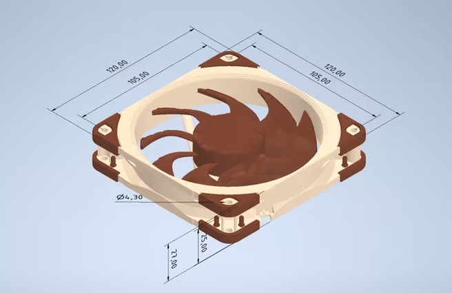 Noctua 3d CAD bron: Noctua