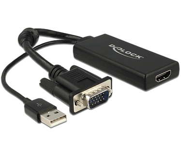 Delock 0.25m VGA+USB2.0-A/HDMI