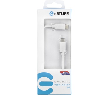 eStuff 1m USB 3.1 C-C Wit