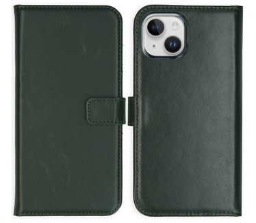 Selencia Echt Lederen Bookcase iPhone 15 - Groen