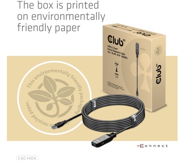 Club 3D USB 3.2 Gen1 Active Repeater Cable 5m/ 16.4 ft M/F 28AWG