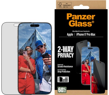 PanzerGlass PanzerGlass® 2-Way Privacy Screen Protector iPhone 17 Pro Max | Ultra-Wide Fit w. EasyAligner