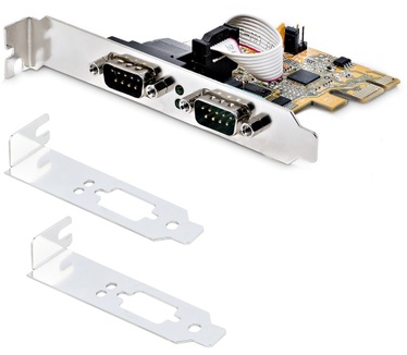 Startech.com 2-Port PCI Express Seriële Interface Kaart, Dual Port PCIe naar RS232 (DB9) Seriële Kaart, 16C1050 UART, Low/Full Profile Beugels, COM Retentie, Voor Windows/Linux