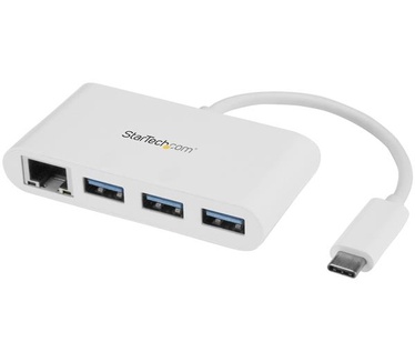Startech.com 3-poorts USB 3.0 Hub met Gigabit Ethernet USB-C wit