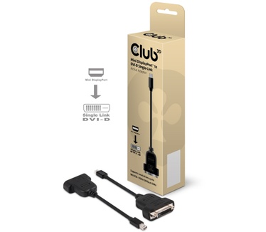 Club 3D Mini DisplayPort to DVI D Single-Link Active Adapter