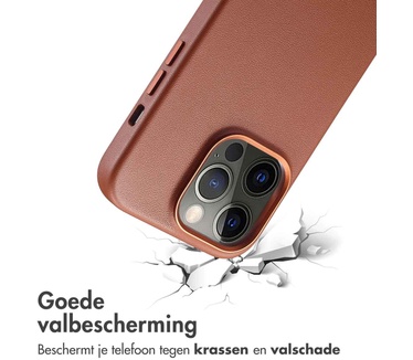 Accezz MagSafe Leather Backcover iPhone 14 Pro - Bruin