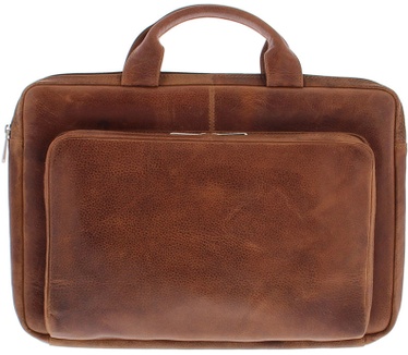 Plevier 15-15.6 inch sleeve/tas volnerf rundleer cognac