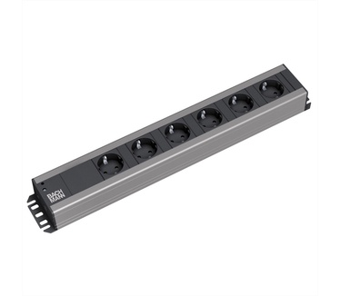 Bachmann 300000 Stekkerdoos 19 inch 6-voudig Zwart, Antraciet Randaarde stekker