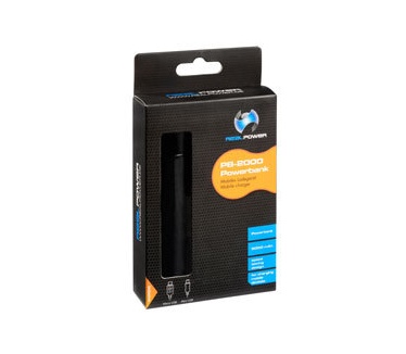 Ultron Powerbank RealPower PB2000 Alu, zwart