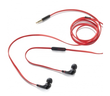 Muvit In-Ear Flat Cable Headphone with 3.5mm jack with 3.5mm adapter (black)
