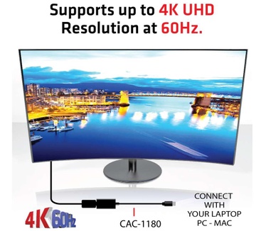 Club 3D Mini DisplayPort 1.4 to HDMI 2.0b HDR Active Adapter Zwart
