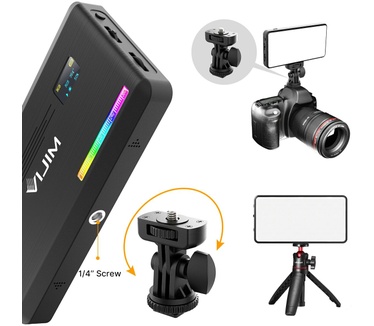 Vijim RGB Multi Color LED-videolamp VL196