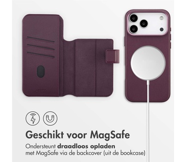 Accezz Leather Bookcase 2-in-1 met MagSafe