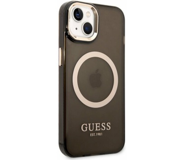 Guess Translucent MagSafe Back Case - iPhone 14 (6.1") - Zwart Zwart