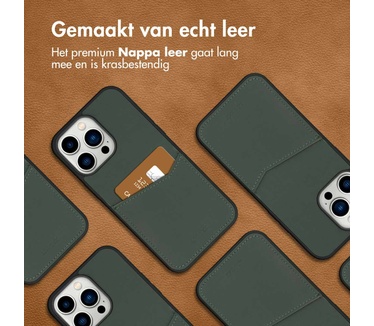 Accezz Premium Leather Card Slot Backcover iPhone 14 Pro Max - Groen