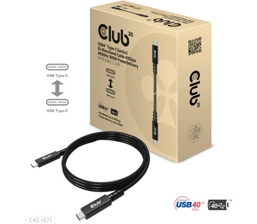 Club 3D CAC-1571 USB4 Type-C Gen3x2 40Gbps 8K60Hz 100W PowerDelivery Zwart
