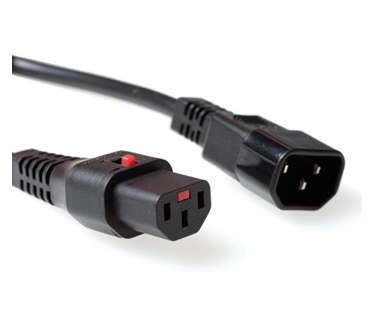 Advanced Cable Technology 230V aansluitkabel C13 lockable  - C14 zwart