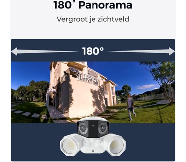 Reolink Floodlight Series F750P - 4K PoE-camera met dubbele lens, 180° panoramisch zicht, krachtige schijnwerpers, slimme detectie