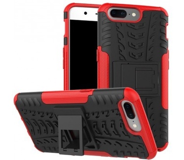 qMust OnePlus 5 Rugged Hybrid Hoesje Rood