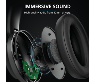 Trust Eaze Bluetooth Wireless Over-ear Headphones (Zwart)