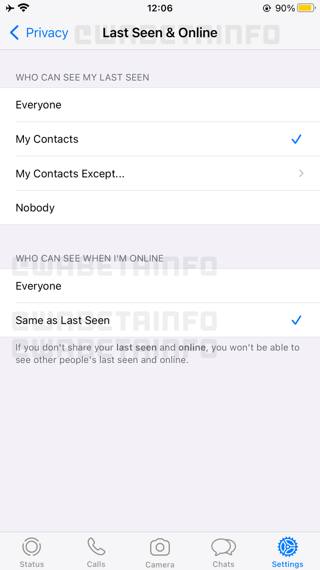 Nascondi WhatsApp online ora