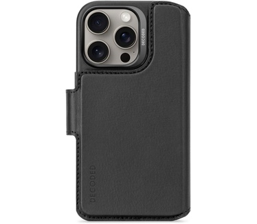 Decoded Leather Detachable Wallet iPhone 16 Pro Black (iPhone 16) Zwart