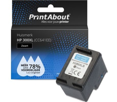 PrintAbout Huismerk HP 300XL (CC641EE) Inktcartridge Zwart Hoge capaciteit