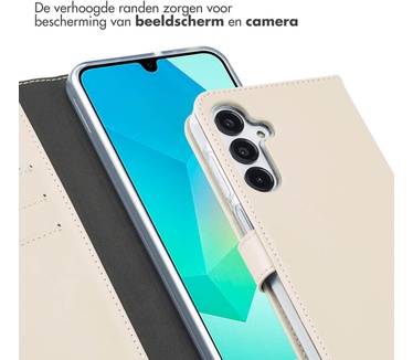 Selencia Echt Lederen Bookcase Samsung Galaxy A16 (5G) - Greige