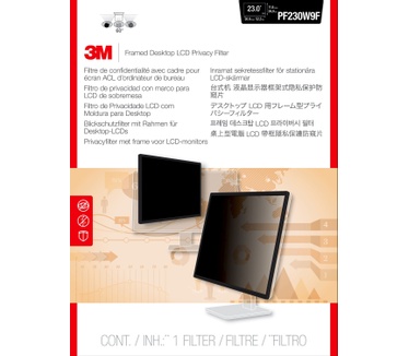 3M Omkaderde privacyfilter voor breedbeeldscherm voor desktop 23"