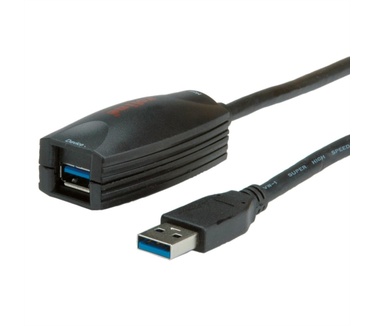 Roline USB 3.0 Actieve Repeater kabel 5m Zwart