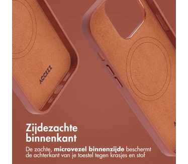 Accezz MagSafe Leather Backcover iPhone 14 Pro - Bruin