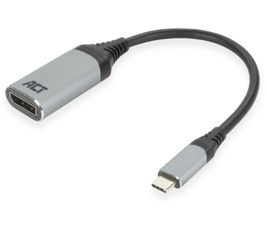 ACT AC7030 USB-C to DisplayPort 4K @ 60Hz adapter Grijs, Zwart