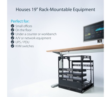 Startech.com 12U uitschuifbaar server rack roteerbaar open frame serverkast