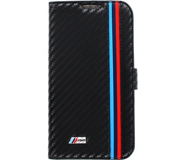 BMW BMW M Collection Book Case Black Carbon Stripe for Galaxy S4 Mini