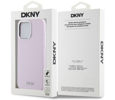 DKNY Silicone Metal Logo Back Case iPhone 15 Pro Max (6.7") Roze Roze