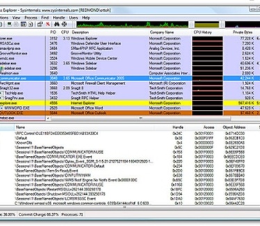 Process Explorer - hoodscherm