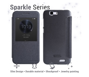 Nillkin Leather Case Huawei Ascend G7 - Sparkle Series Black