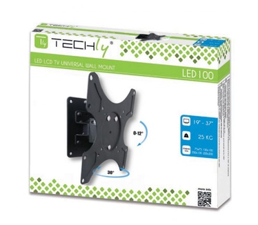 Techly 19-37" Wall Bracket for LED LCD TV Tilt 1 Swivel Black" ICA-LCD 2900B