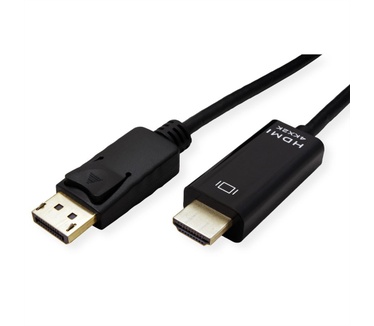 Roline DisplayPort Kabel DP - UHDTV, Slim, M/M, zwart, 1 m