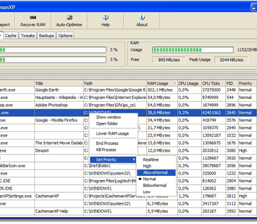 CachemanXP screenshot