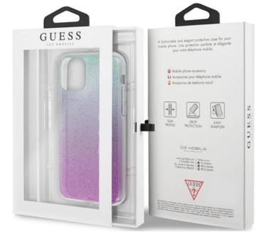 Guess Gradient Glitter Hard Cover Apple iPhone 11 Pro Max - Blauw  Blauw