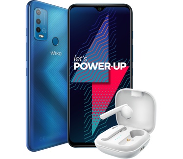 Wiko Power U30 128GB + Wibuds Middernachtblauw