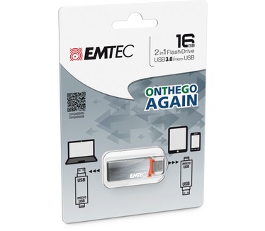 Emtec S220 On The Go 16GB Zilver