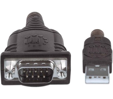 Manhattan 1.8m, USB/Serial Zilver, Zwart
