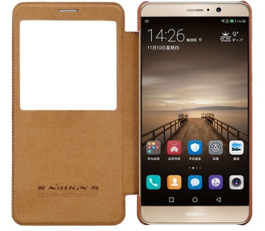 Nillkin Qin S-View Slim Book Case voor Huawei Mate 9 - Bruin Bruin