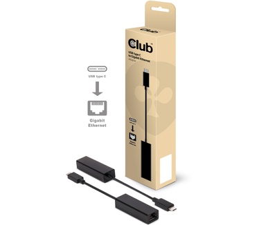 Club 3D USB 3.1 Type C naar Gigabit Ethernet Adapter Zwart
