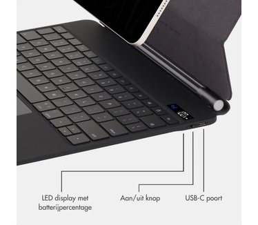 Accezz Magnetic Bluetooth Keyboard Apple iPad Air 11 inch (2025) M3 / (2024) M2 / Pro 11 (2018/2020/2021/2022) - QWERTY / NL - Zwart